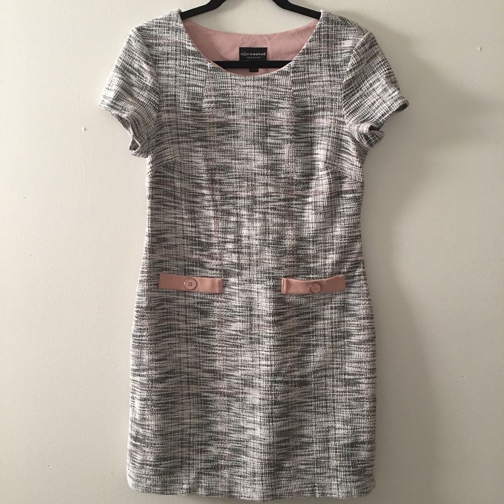 Connected Apparel Tweed Look Sheath Dress Size 6
